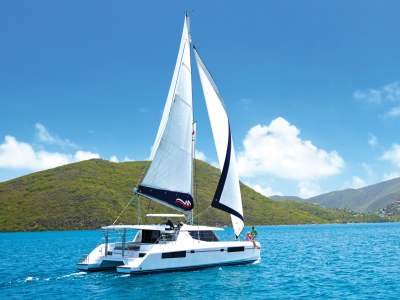 Moorings 4500 underway in the BVI