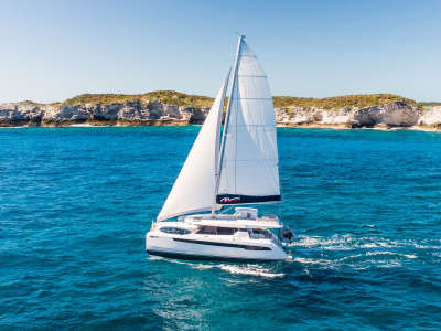 Moorings 5000 sailing in the Exumas, Bahamas