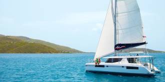 Moorings 4500 under sail