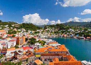 Sky view of town in St. George