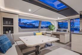 Moorings 5000 salon at night