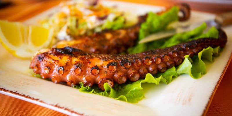 Octopus appetizer in Corfu, Greece